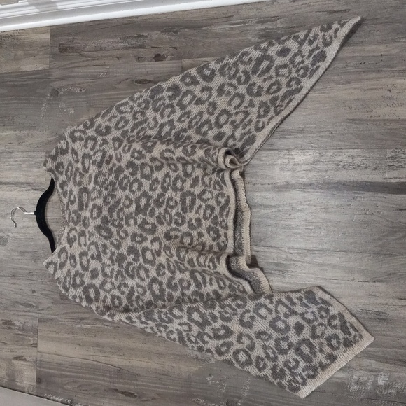 Nardi & Tagliaferri Leopard Print Pullover Wool Moher Poncho Top Made In Italy - Picture 5 of 15